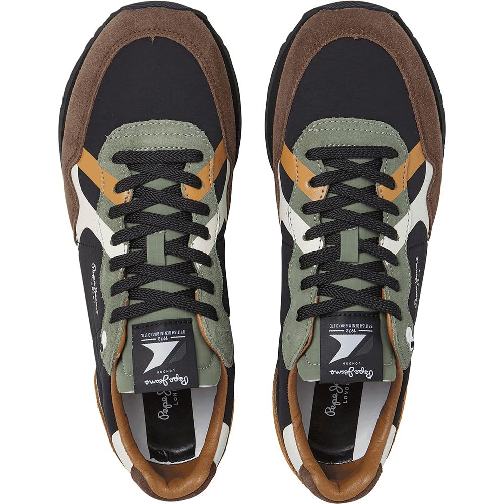 Pepe Jeans Zapatillas de Piel Brit Prints marrón