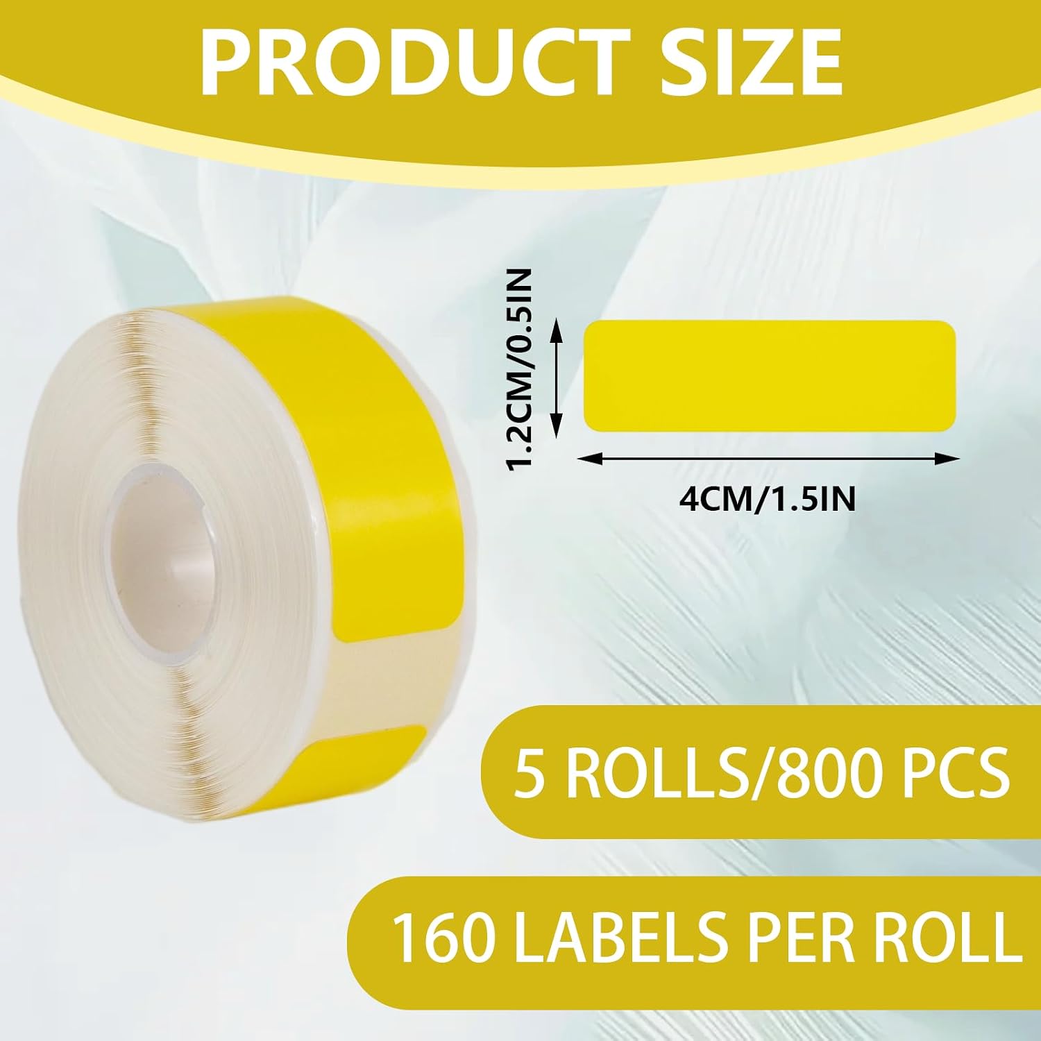 5Rolls Medical Syringe Labels 1.5"x0.5", Write-On Medication Labels-Yellow | Label Stickers, Sticky And Writable Medicine Stickers Suitable for Medicines, Pills, Syringes, and Food
