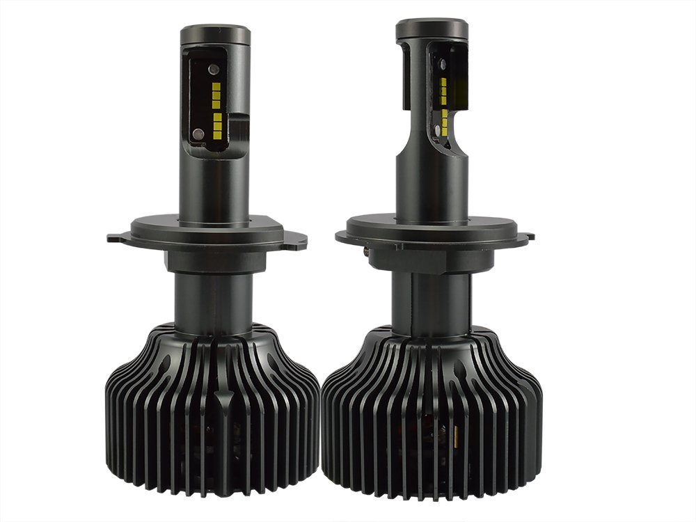 KATUR Zestaw do konwersji żarówek LED H4/9003/HB2 (Hi/Lo), wszystko w jednym, 30 W, 4200 lm, 6000 K, podwójna wiązka, HID lub halogenowe reflektory, zamiennik ksenonowego, białe, 2 szt