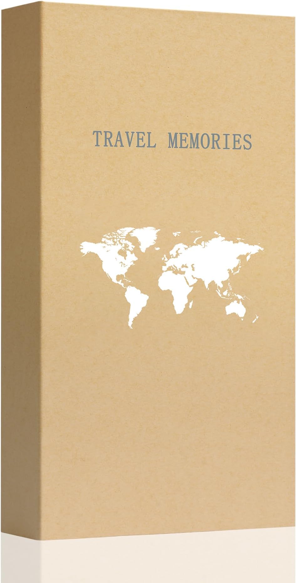 Travel Photo Album 4x6 300 Photos 3 Pictures Per Page, 300 Pockets, Refined Kraft Paper Cover Vacation Photo Album Travel Design World Map Adventure
