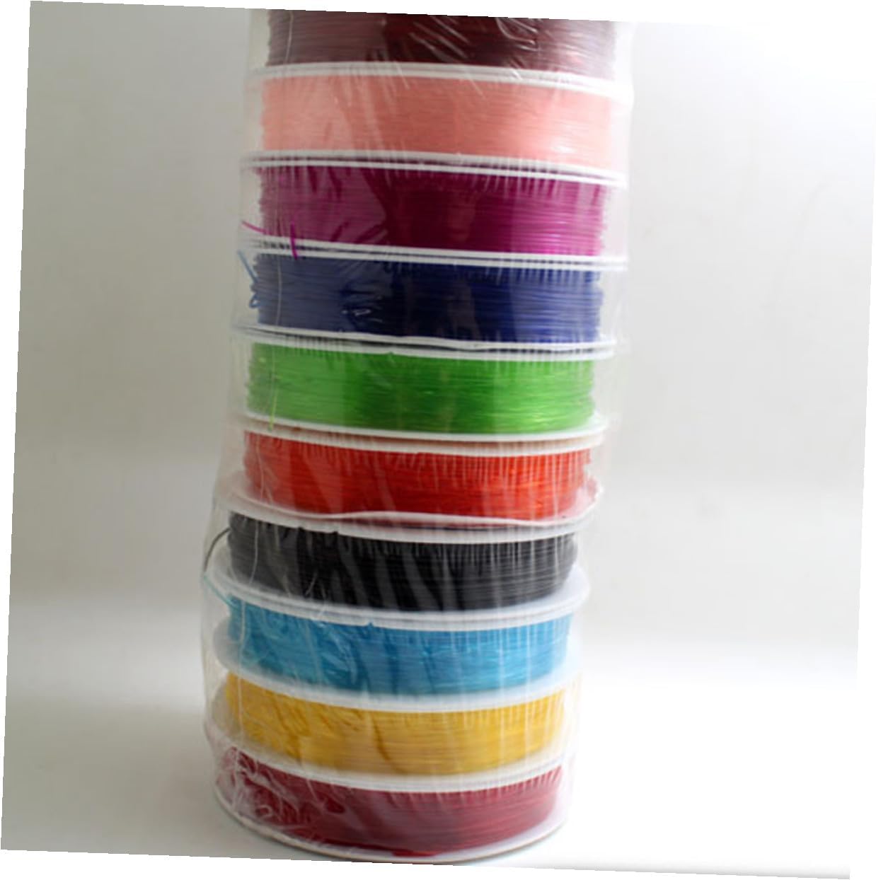 STOBOK 30rolls Elastic String for Crafts Transparent Round Beading Thread Sturdy Crystal Cord for Jewelry Making for Necklaces Bracelets and Hair Ornaments