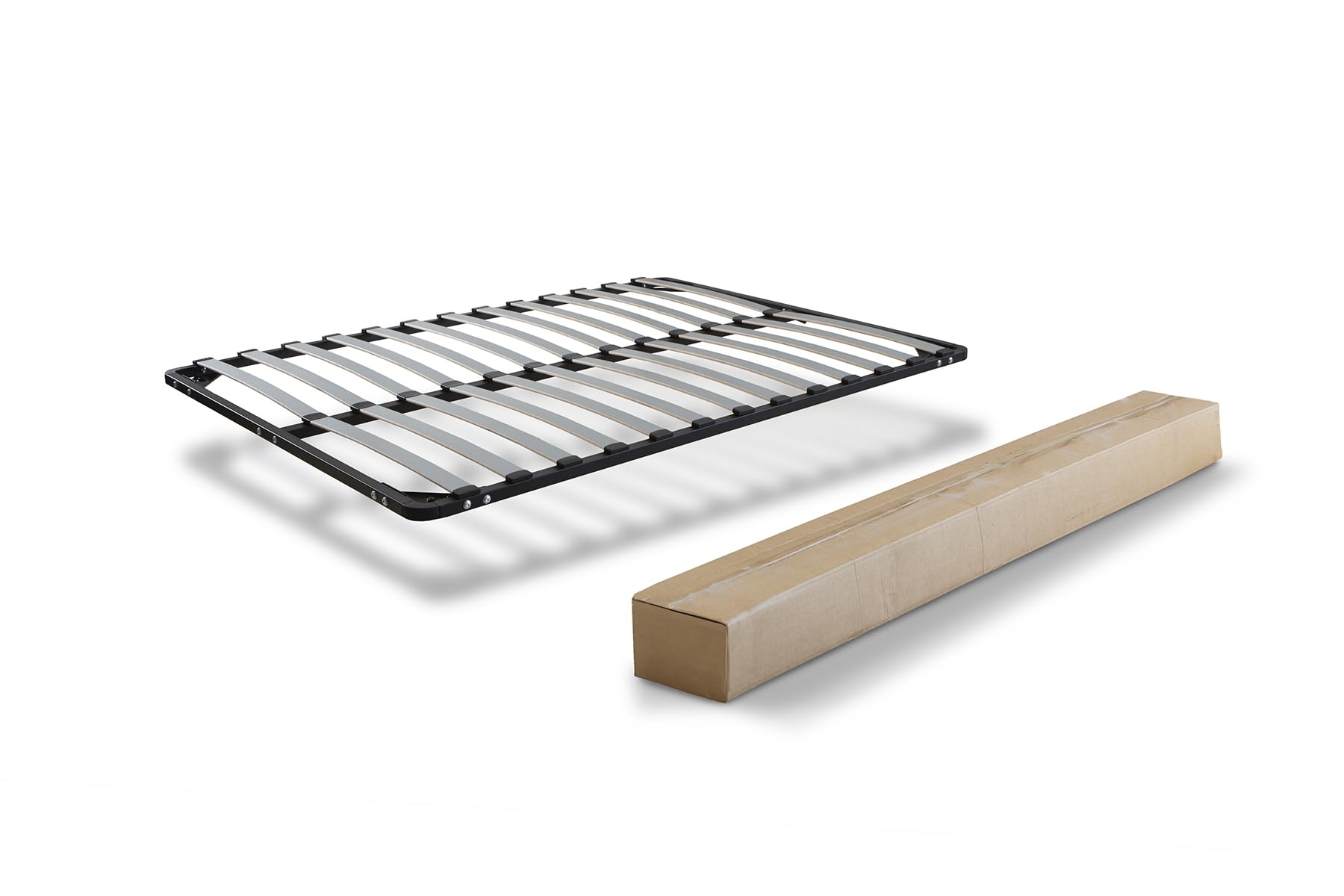 MUEBLIX.COM - Somier Reforzado para Cama 150 x 190 cm Remo, Somier con Patas Roscadas 27 cm, Fabricado con Estructura Metálica en Tubo de Acero, Somier Láminas Anchas Desmontable