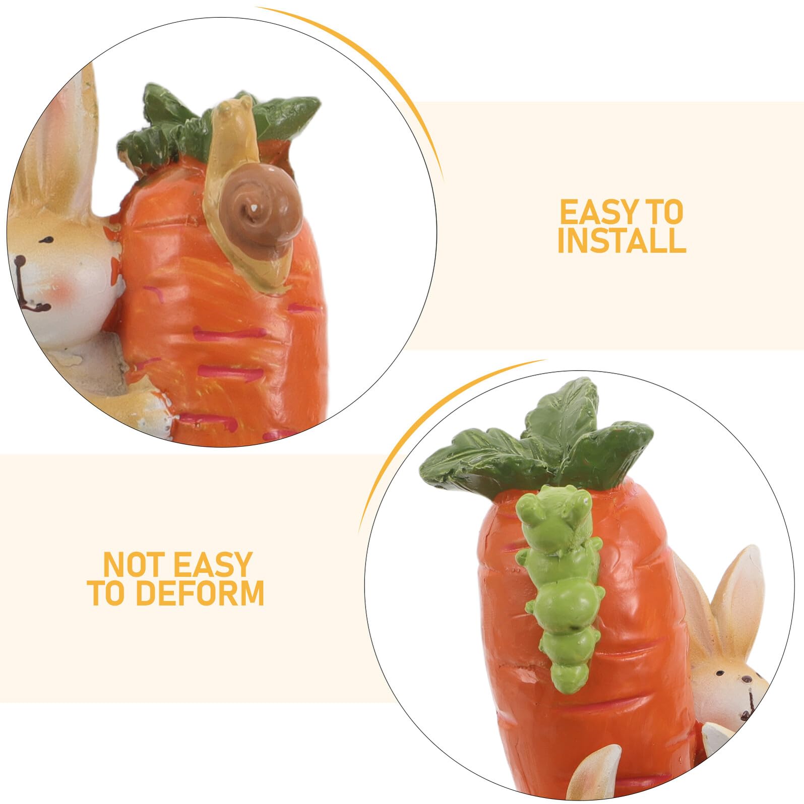 SOIMISS Set 3 Statuine Pasquali in Resina a Forma di Coniglietto con Carota, Decorazioni Primaverili Compatte per Mensola e Centrotavola, Ornamenti Resistenti per Casa e Festa di Pasqua