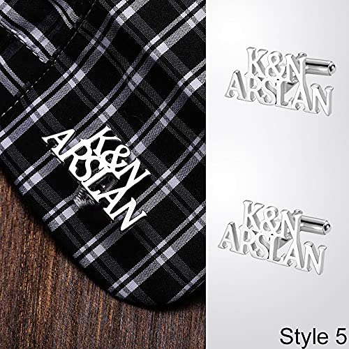 Mancuernillas personalizadas para hombre en acero y plata miniatura 6