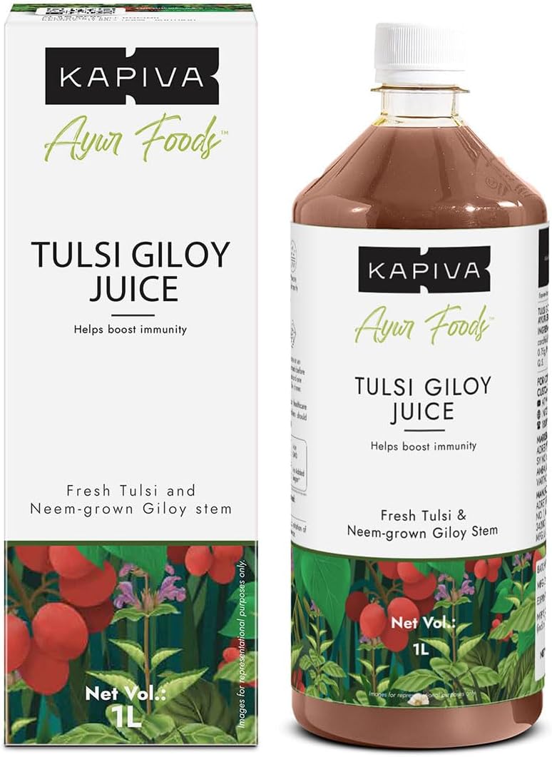 Wild Tulsi Giloy Juice 1L | Ayurvedic Juice from Fresh Tulsi & Giloy Plant | Immune & Daily Wellness Support