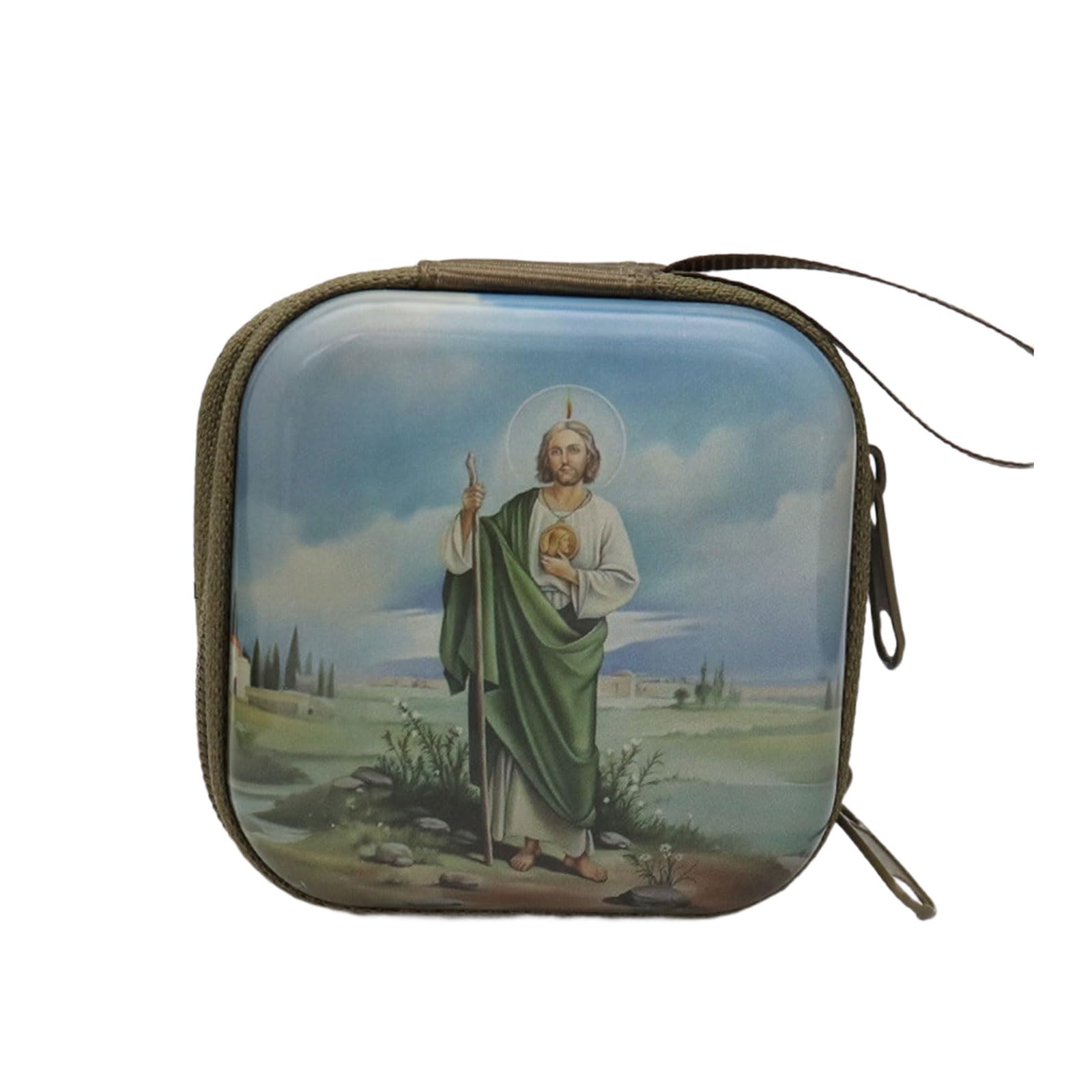 Beimus Catholic Rosary Pouches Religious Jewelry Storage Box Coin Purses Rosary Prayer Bag Religious Jewelry Storage Box Gift