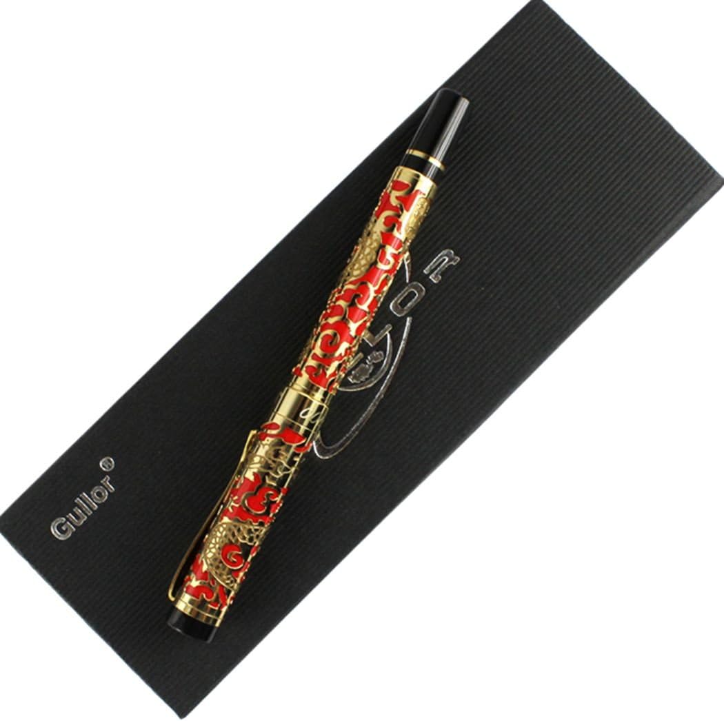 Gullor Advanced Rollerball Pen Jinhao 5000 Red and Gold Dragon Year with Gift Box