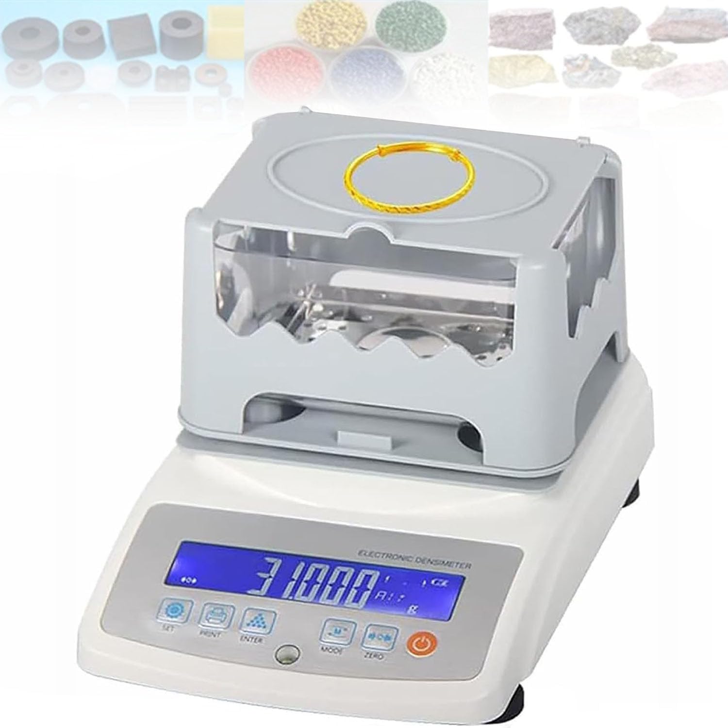 Probador de pureza de oro, analizador electrónico digital para metales preciosos, medidor de ensayo para quilates de oro, platino, joyería de plata, máquina de prueba de densidad (1200 A)
