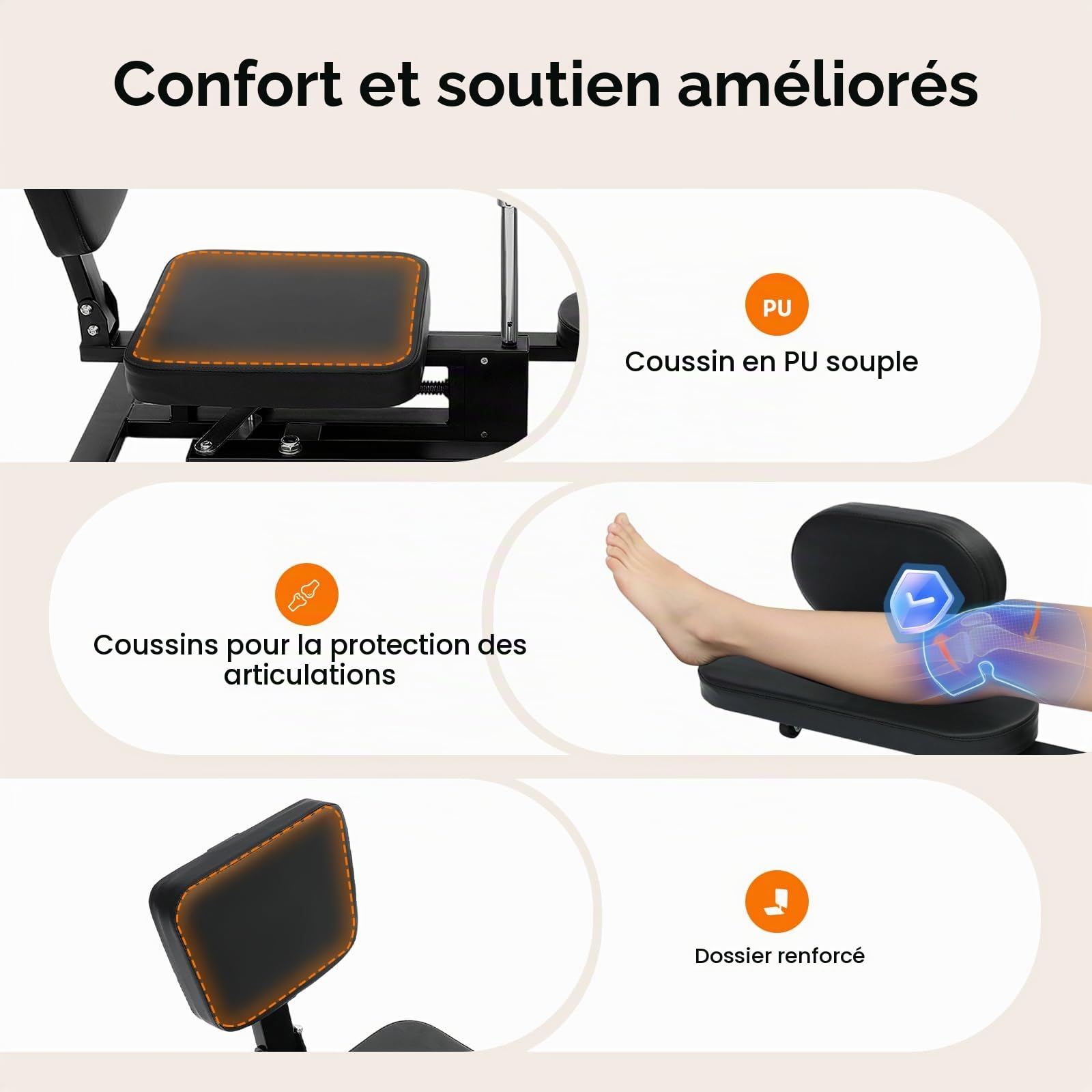 Écarteur pour jambes - Entraîneur mécanique pour fractionnement - Capacité de charge : 100 kg avec coussinets souples et manivelle, 180° - Écarteur professionnel pour les jambes pour ballet, yoga