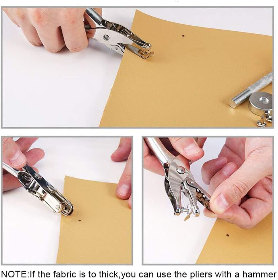 Queta 480 Sets of Leather Rivets Double Cap Rivet,3 Size and Four Colors(Gold,Silver,Bronze and Gunmetal),Good Fixing Tool for DIY Leather Craft,Clothes,Shoes,Bags to Decoration : Arts, Crafts & Sewing