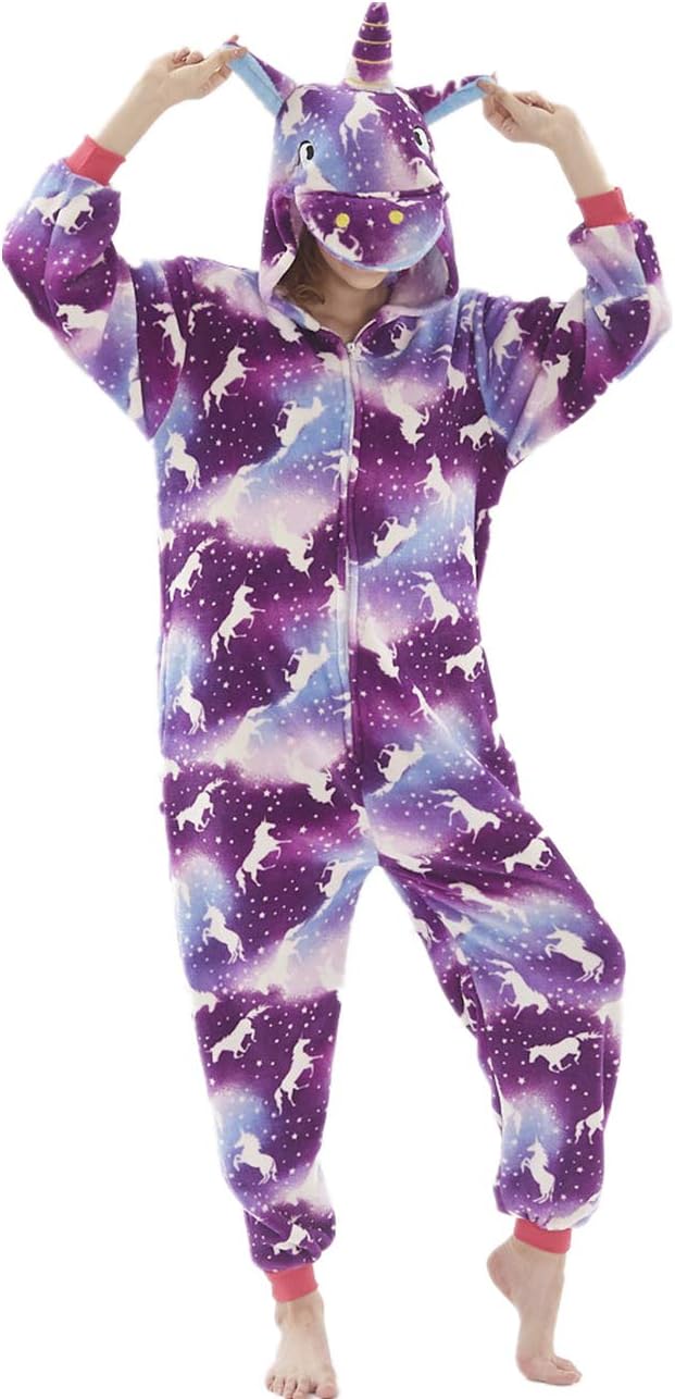 XVOVX Adults Children Unicorn Animal Cosplay Costume Pajama Onesie Jumpsuit