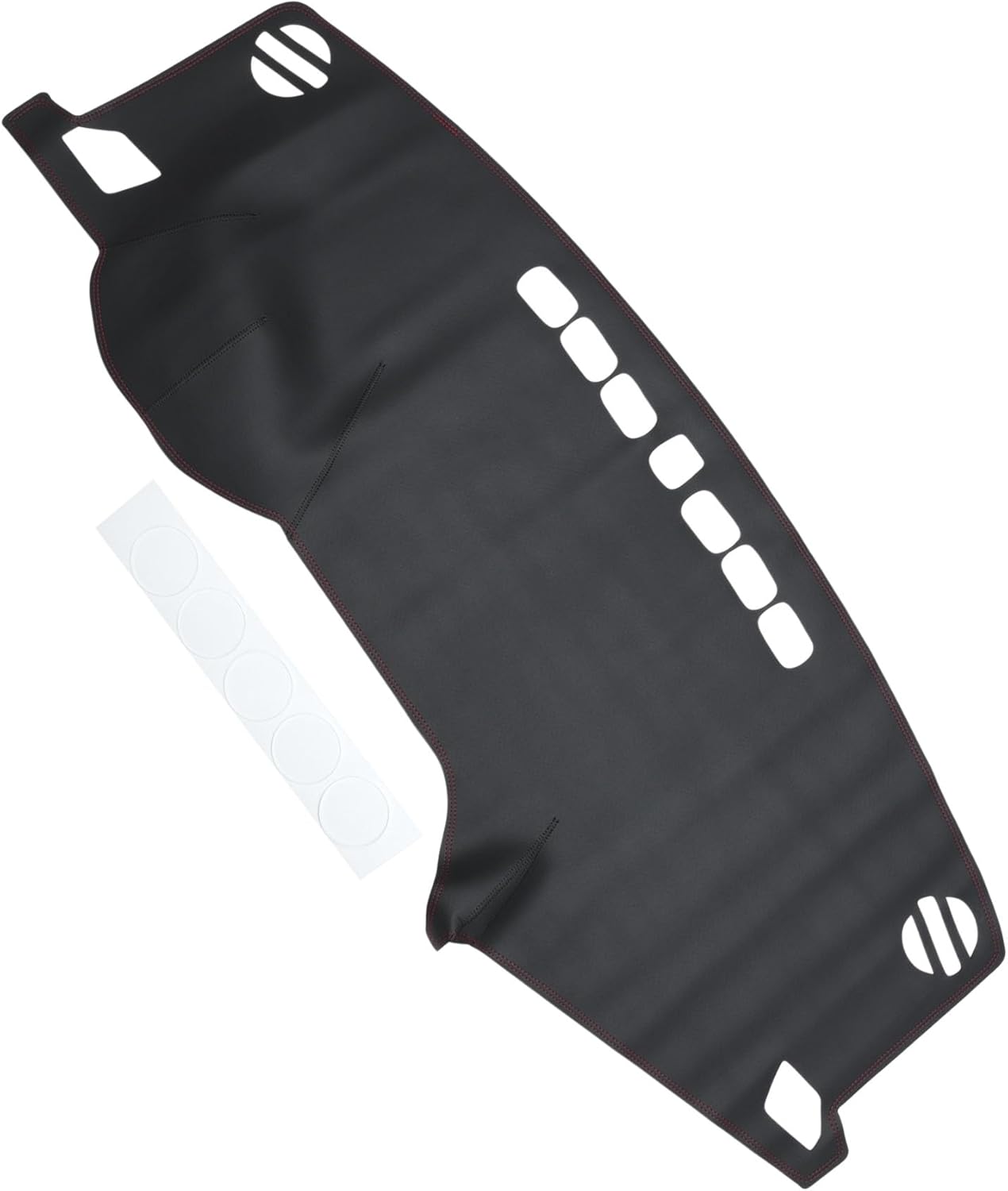 Dashboard Cover Dash Cover Mat Carpet for Hyundai Sonata 2015-2019 Black Red Faux Leather 1 Pc Anti-Slip Car Interior