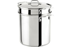All-Clad Copper Core Specialty Stainless Steel Stockpot, Multi-Pot with Strainer (3-Piece, 12-Quart)