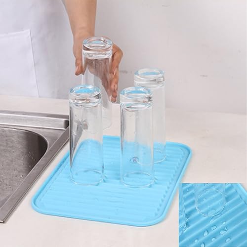 Miniatura 7 de Soporte para ollas de silicona de 9 x 12 pulgadas, salvamanteles, tapete para mesa de cocina, tapete de secado de silicona, tabla de drenaje,