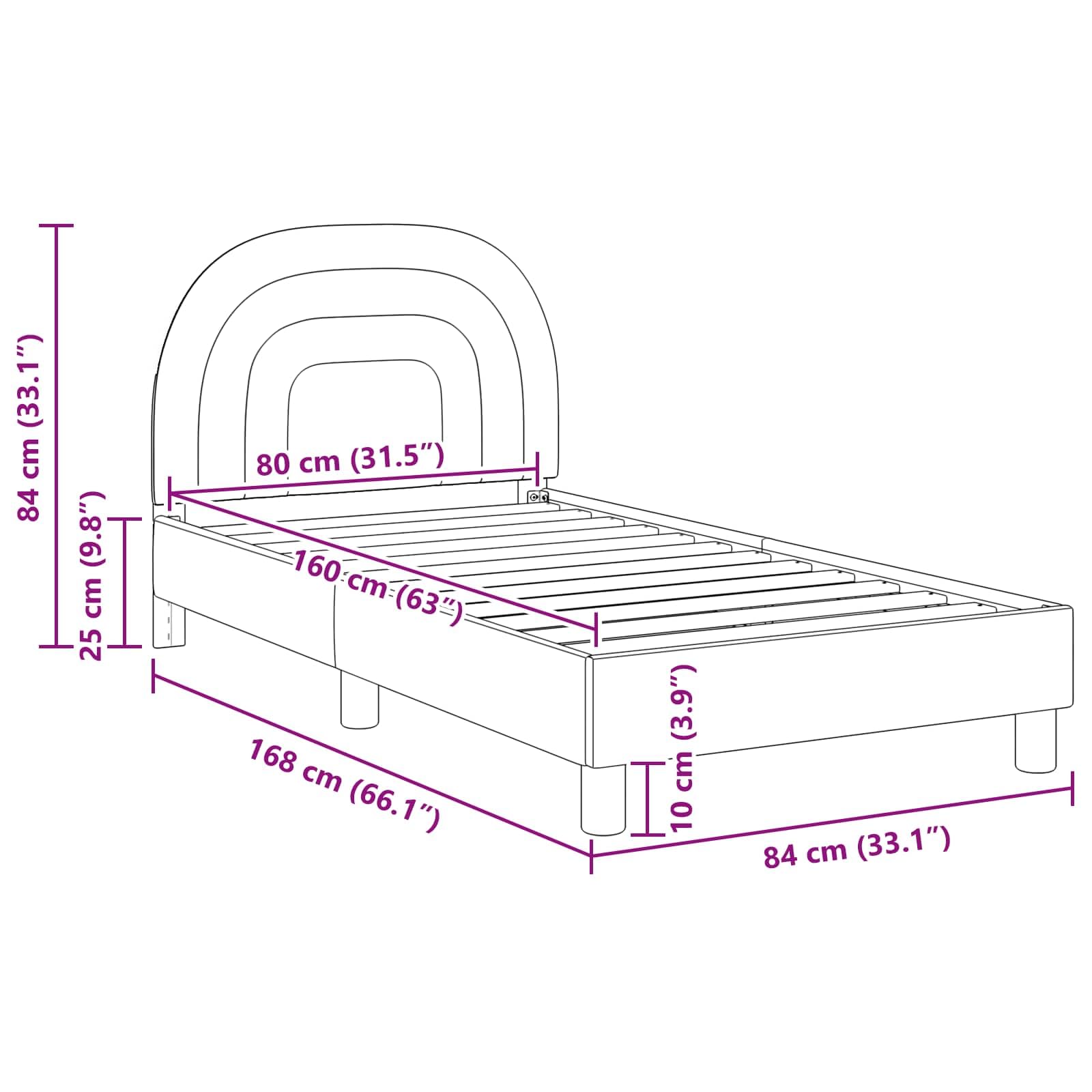 vidaXL Cadre de lit pour Enfants avec tête de lit Rose 80 x 160 cm, Cadre de lit Moderne, tête de lit Chic, Meubles durables, Design stylé, Gain de Place, Style Fonctionnel