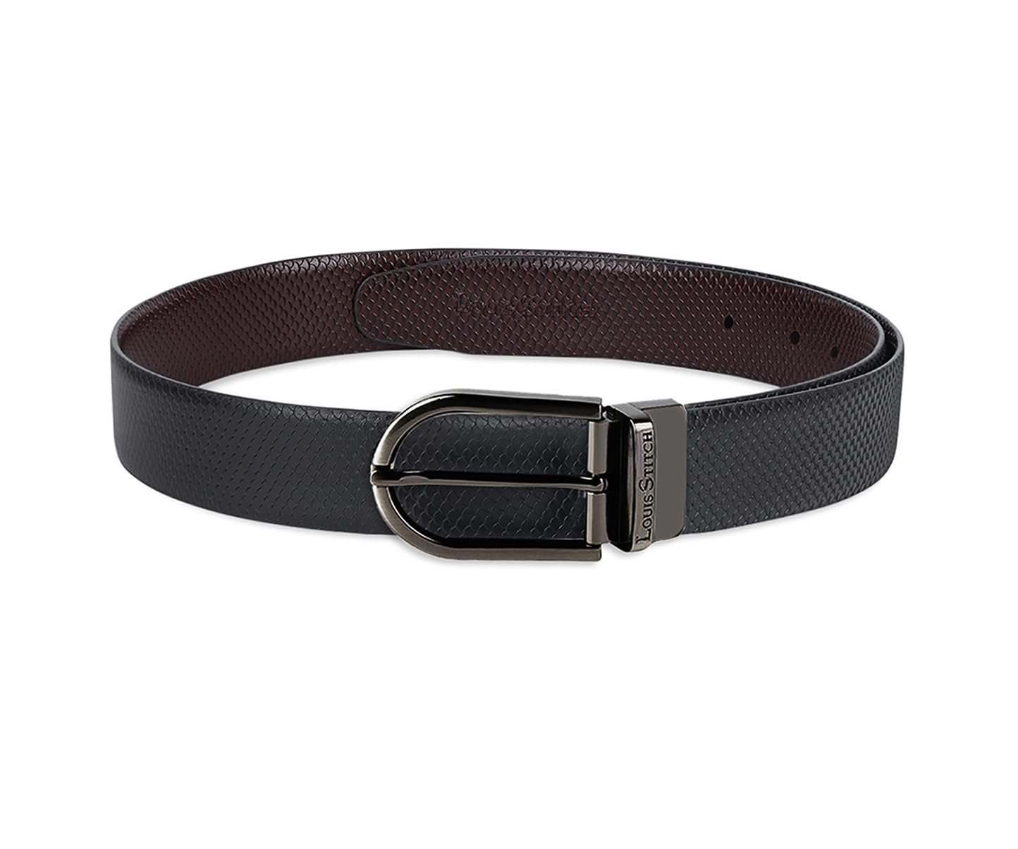 louis stitch Men's Reversible Italian Leather Belt with for Men 1.25 inch (35mm) Waist Strap Black Brown Belt with Nickle Buckle (MLGB)-picture-25