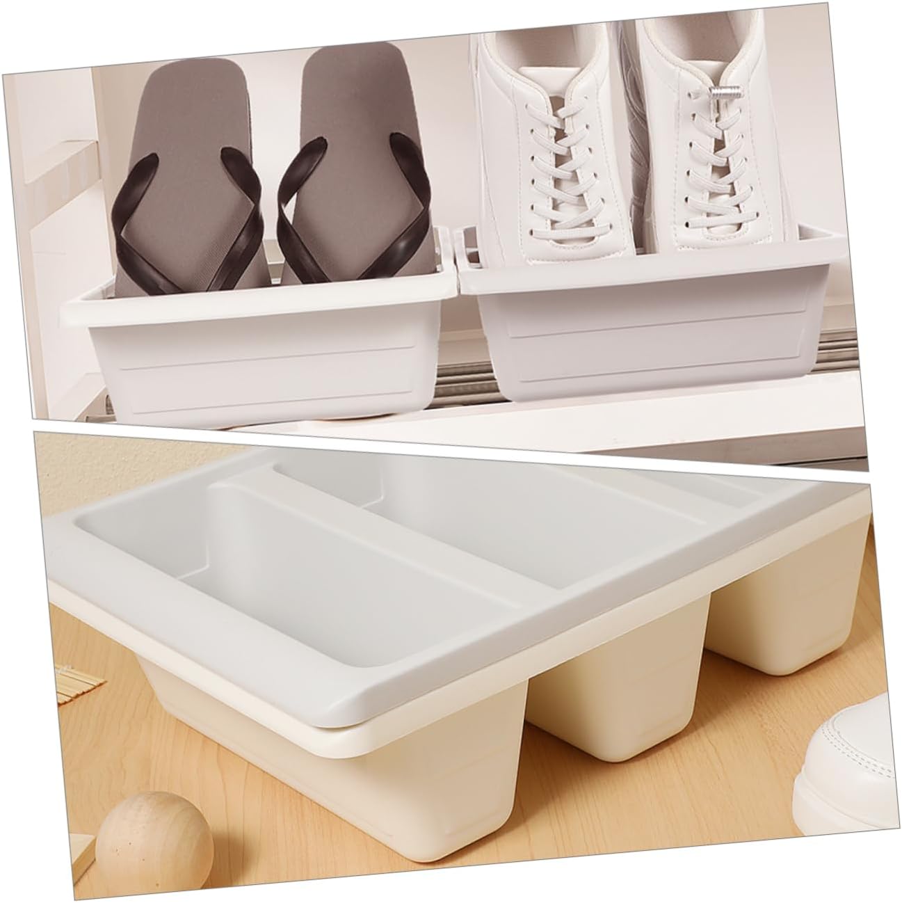 PRETYZOOM 2pcs Vertical Shoe Rack Organizer Multi-Functional Shoe Storage Shelf Dustproof Plastic Holders for Living Room Space-Saving Design