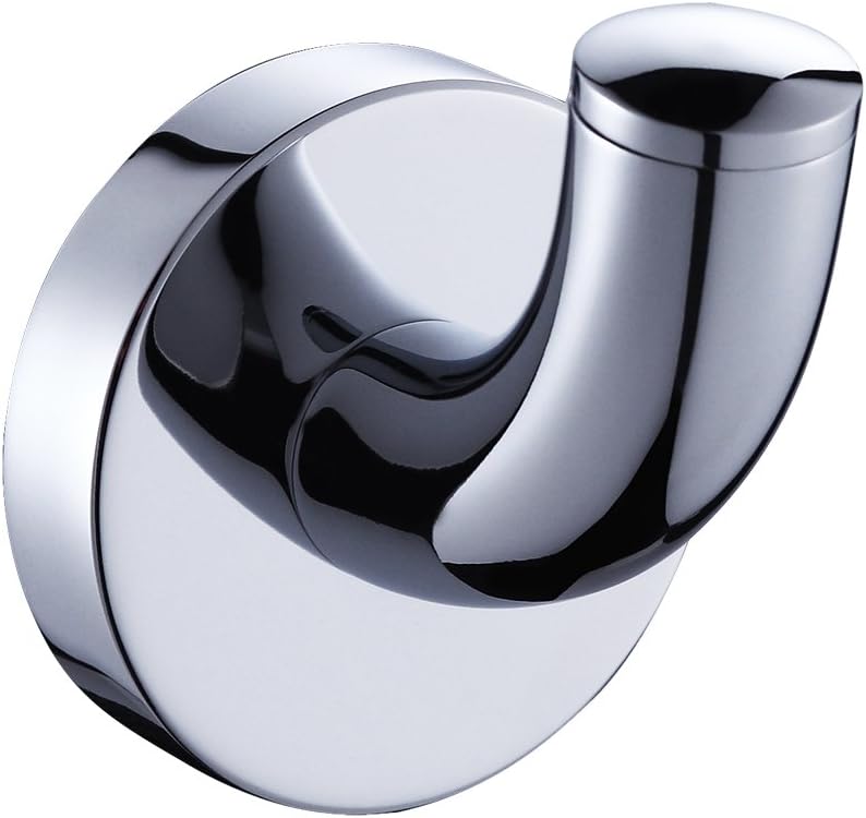 Modern Solid Brass Chrome Finish Bathroom Robe and Towel Hooks Wall Mount Bathroom Accessory A6472