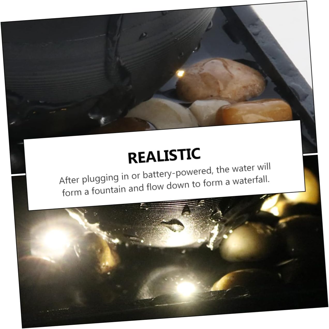 ABOOFAN 2 Pcs Running Water Ornaments Tabletop Fountain Pot Waterfall Outdoor Ceramic Water Fountain Desk Topper Natural Home Decor Home Accessories Outdoor Decor Abs Desktop Furniture, 15x11.5cm