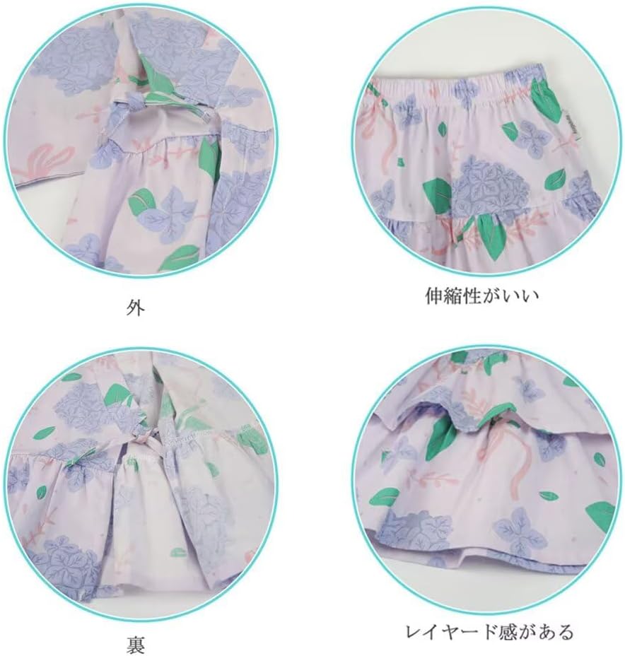 Kids Girl's Kimono Spring Summer Autumn Cute Cotton Comfy Floral Yukata Dress Jinbei Japanese Clothes for Kids - Image 3