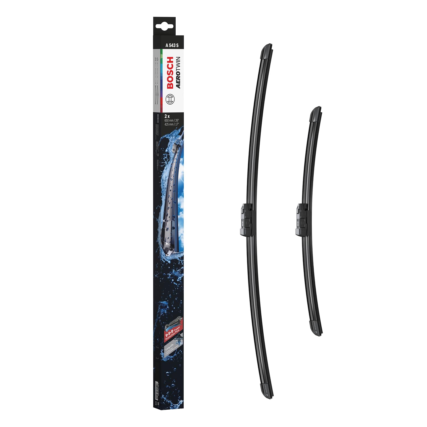 BOSCH Balai d'essuie-glace Aerotwin A543S avant 3397014543 | Compatible avec: BMW 2 Active Tourer, 8 Coupe, CITROËN BERLINGO, BERLINGO Kasten/Großraumlimousine