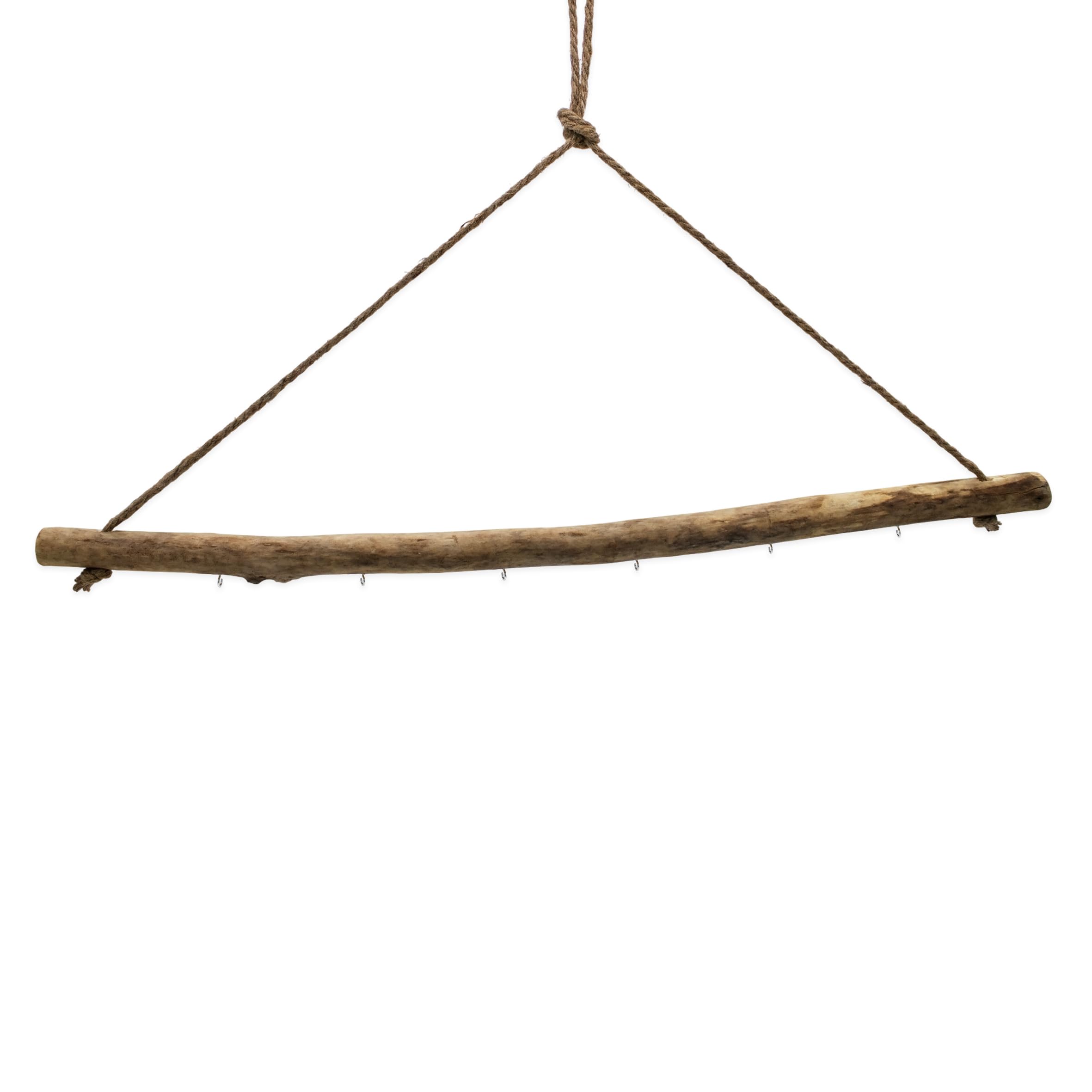 Treibholz – Wanddeko Ast mit 6 Haken, Naturkordel, 83 cm