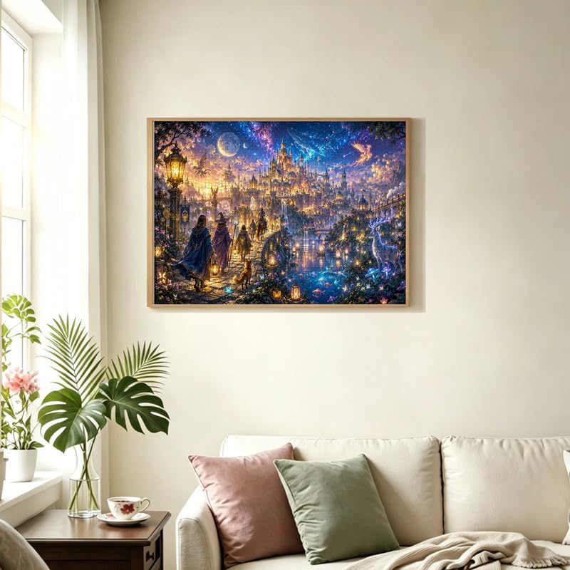 Rompecabezas para Adultos 1000 Piezas - Castillo Fantasía Mágica Rompecabezas Desafiante con Poster HD miniatura 6