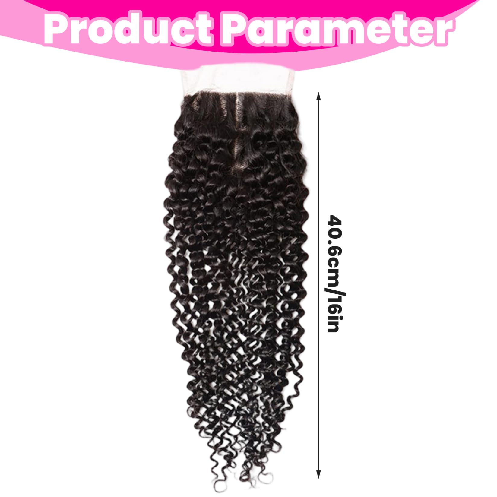 Water Wave Bundles 4x4 Closure 16 Inch Wet and Wavy Human Hair Bundles Soft & Pre Plucked for Black Women Dark Brown