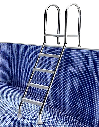 Escalera para piscina elevada 53'' con 4 peldaños antideslizantes miniatura 1