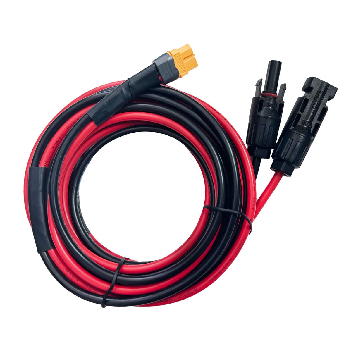 Câble solaire Câble 10AWG Connecteur solaire vers XT60 adaptateur Câble 6mm2 Panneau solaire Compatible pour Ecoflow Bluetti Powerstation (3M)