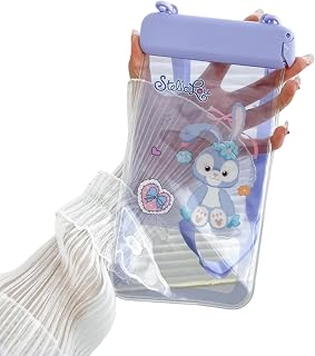 UniPrime Funda impermeable para teléfono con pantalla táctil de 7.2 pulgadas, diseño de dibujos animados, impermeable, funda protectora para buceo, color marrón