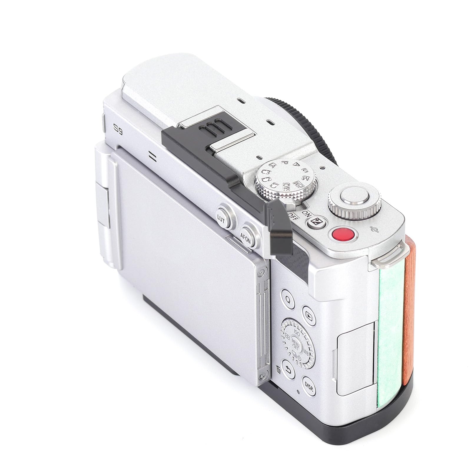 Metalowy uchwyt na kciuki do Panasonic Lumix S9, uchwyt na kciuk ze stopu aluminium z osłoną gorącej stopki, podpórka kciuka, uchwyt do akcesoriów do aparatu Lumix S9, czarny