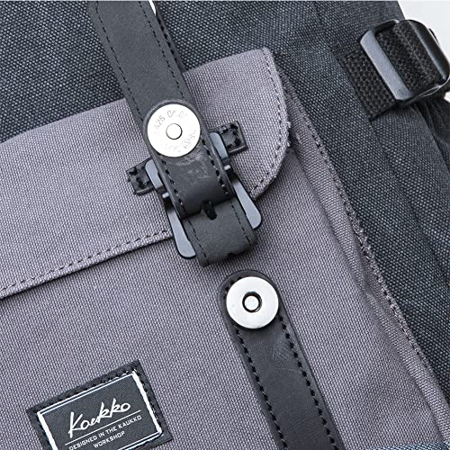 Kaukko Laptop Outdoor Backpack, Traveling Rucksack Fits 15.6 Inch Laptop (E5-1Canvas Blackgrey) #TOP4