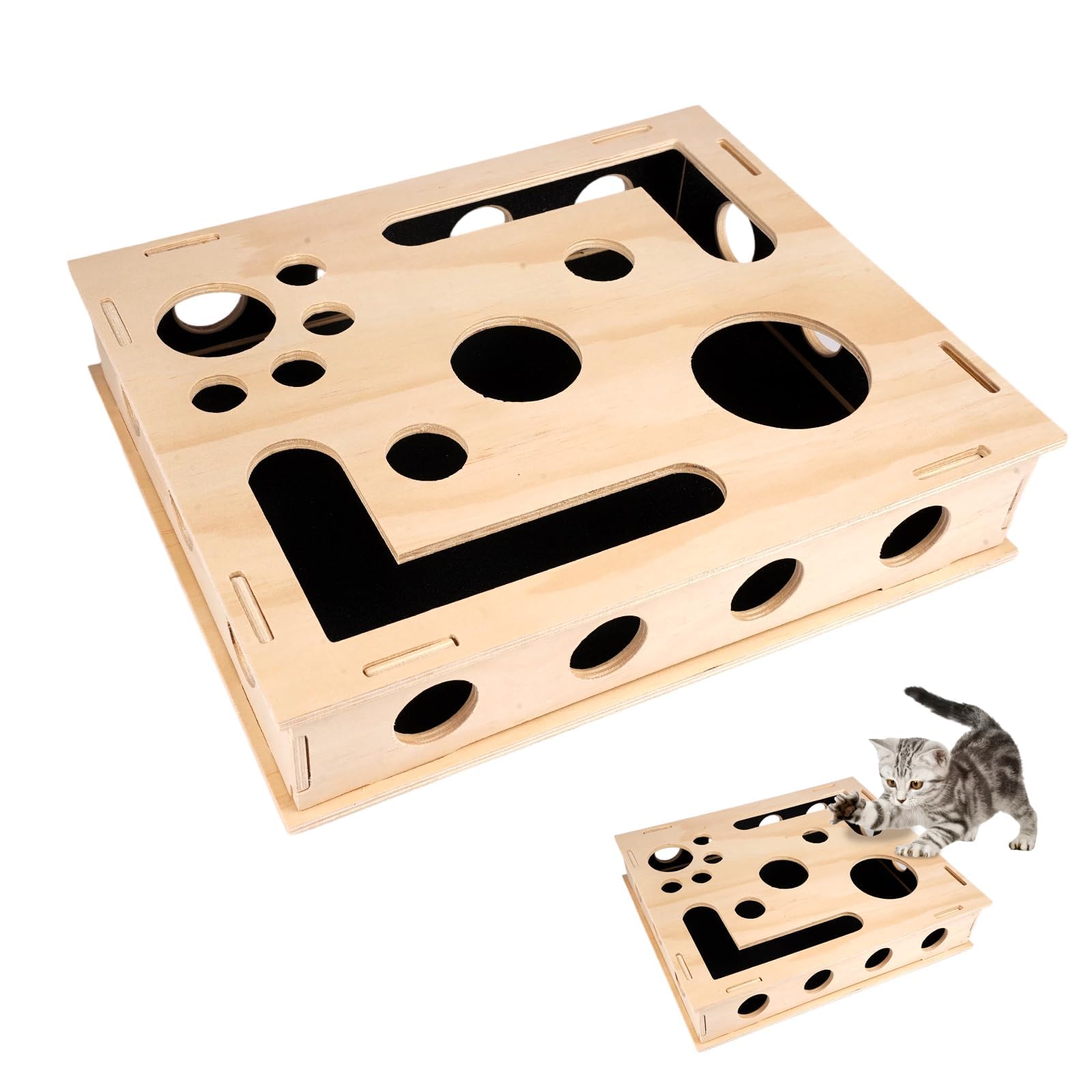 30ร25ร6 cm Cat Activity Enrichment Box with Nail File Scratcher