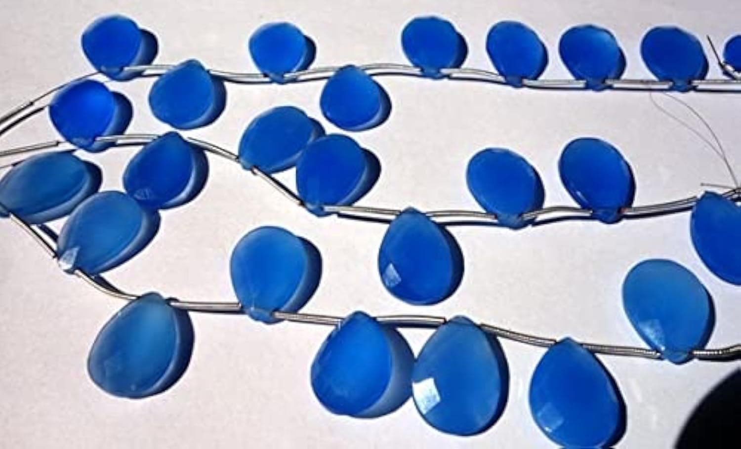 Pierres blue chalcedony drops briolettes sans impuretés pour créateurs