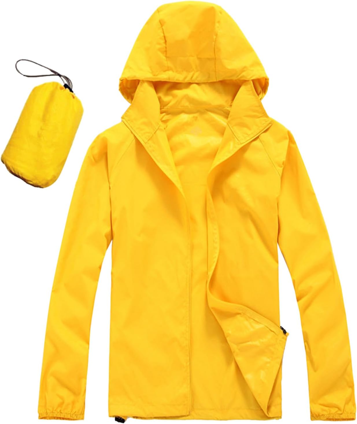 Men's Casual Jackets Lightweight Raincoat Packable Windproof Outdoor Travel Hiking Cycling Gear with Hood
