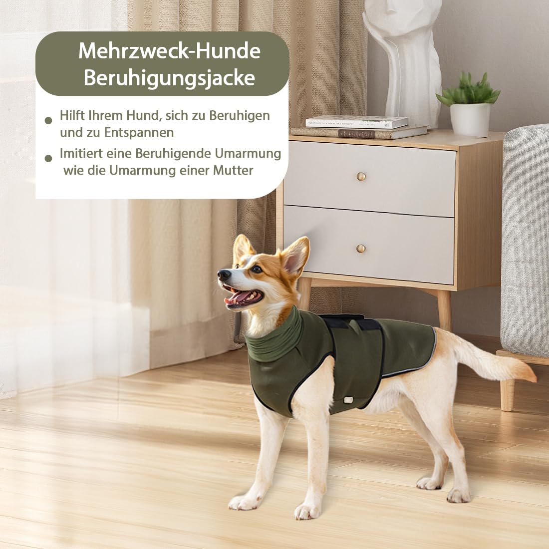 Cappotto calmante per cani, gilet calmante per cani, gilet antistress per cani, maglietta Calming per cani con protezione per le orecchie, strisce riflettenti per alleviare l'ansia (XL)