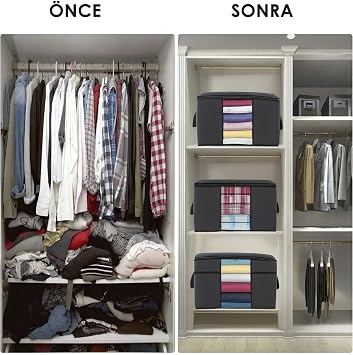 6 Pieces Window Pillow Storage Hurcu - Mega Size Quilt Hurch Organizer Organizer - 75 X 40 X 40 Cm (Anthracite)