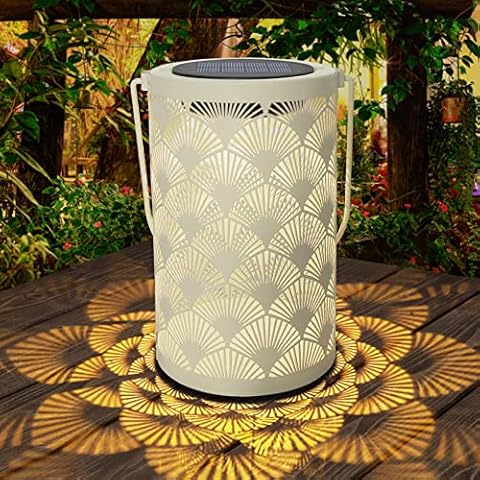 Solar Lantern Light for Decor - Deaunbr Outdoor Tabletop Lanterns Waterproof Lamp Hanging Garden Lantern Lights with Handle Decorations for Patio, Backyard, Pathway, Yard Tree, Garden -1 Pack Cover