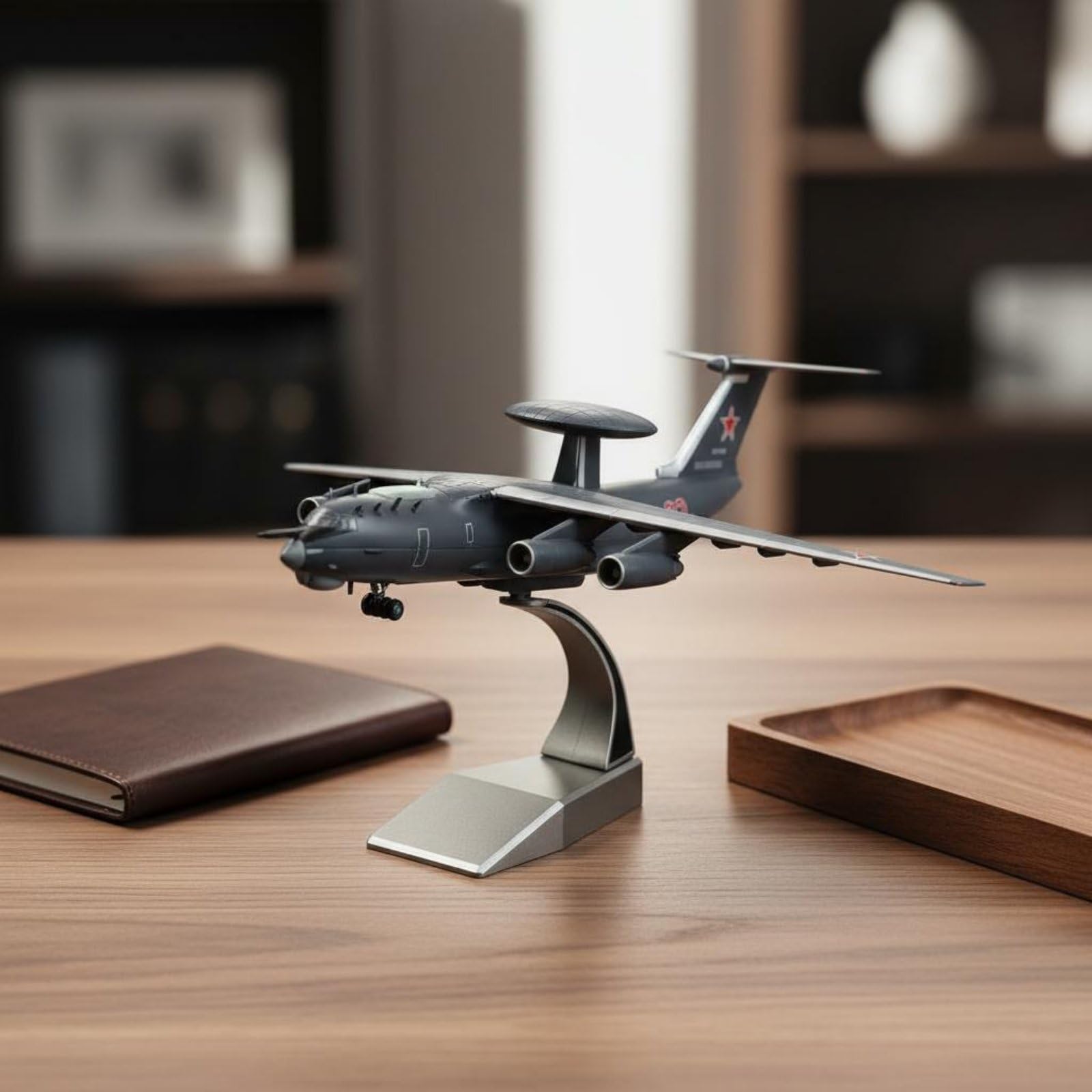 Aerei Militari Modellini Aereo da Collezione Aereo in Miniatura Riproduzione Diecast 1 200 A-50U con Dettagli Meticolosi in Lega E Plastica con Base