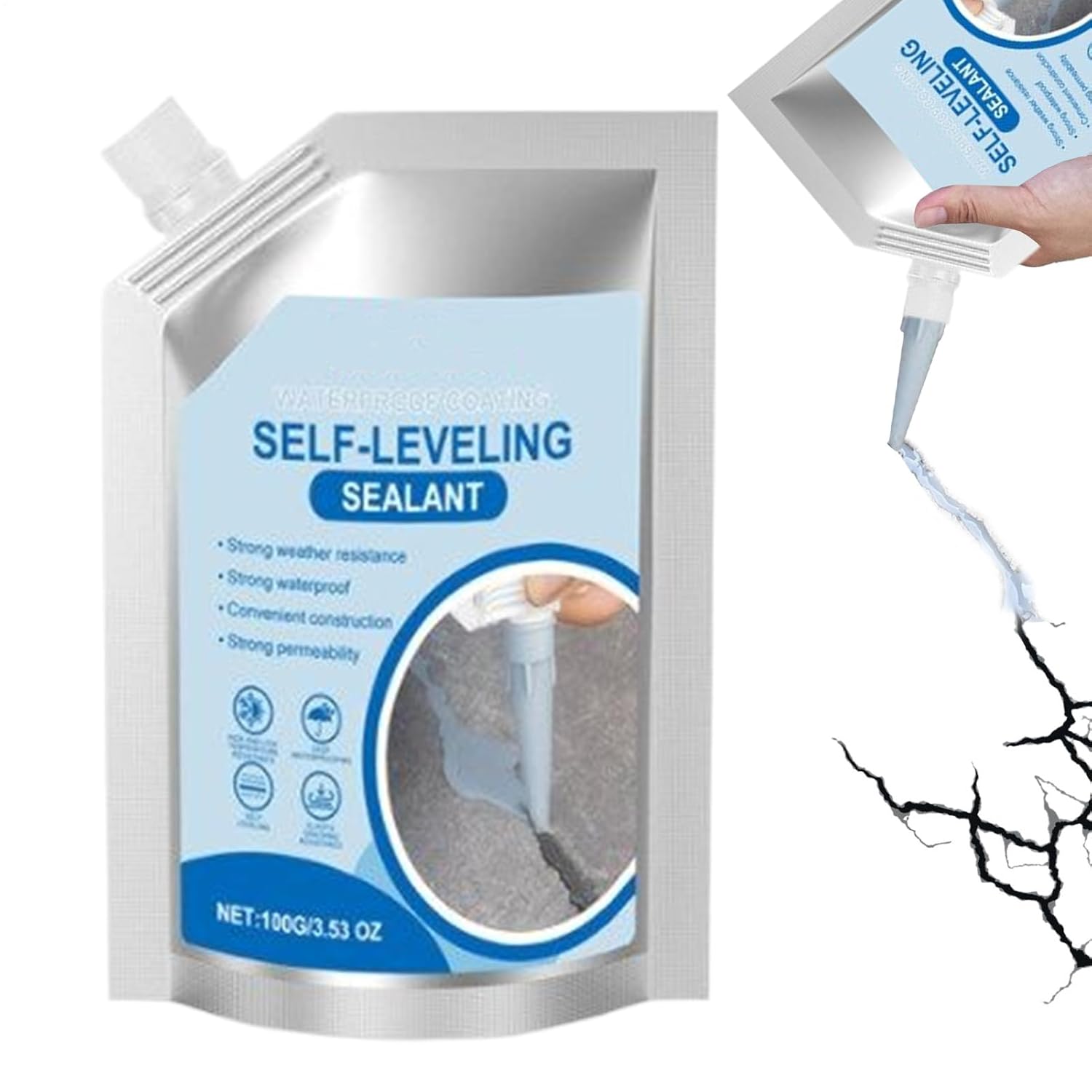 Concrete Filler | Sidewalk Crack Filler - Adhesive Sealant Foundation Hole Fixing for Construction Exterior Interior Landscaping Driveway Outdoor