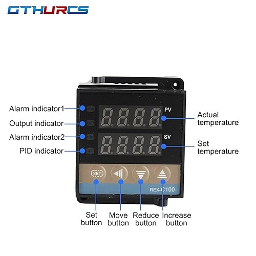 Miniatura 4 de REX-C100 110V a 240V 0 a 1300 grados Digital PID Controlador de temperatura Kits con sensor de sonda tipo K (salida de relé)