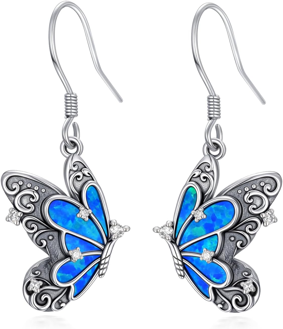 Diamond Butterfly/Dragonfly/Bee Earrings for Women 925 Sterling Silver Opal Dangle Drop Earrings Jewelry Gift for Mother Wife
