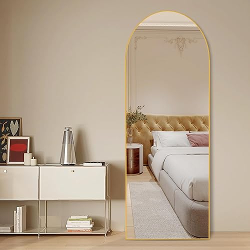 Miniatura 4 de CONGUILIAO Espejo de longitud completa de 64 x 21 pulgadas, suelo arqueado, cuerpo completo, marco de aluminio montado en la pared, vestidor para