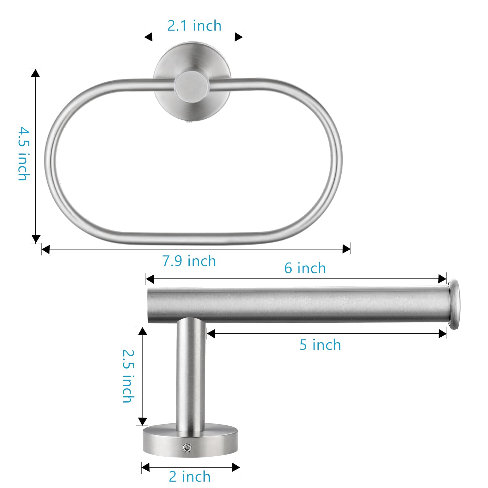 Toilet Paper Holder/Towel Ring, Eolax Brushed Nickel Bathroom Hardware Accessories - Image 3