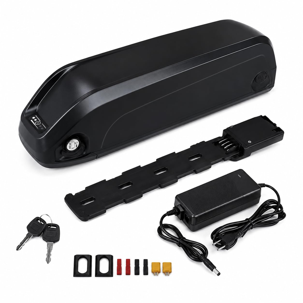X-go E Bike Akku 48V 15AH 5 Pin Ebike Akku for 1000W 750W 600W 500W 300W Fahrrad Motor, Fahrrad Motor Kit mit Ladegerät Sicherheitsplatte Schrauben