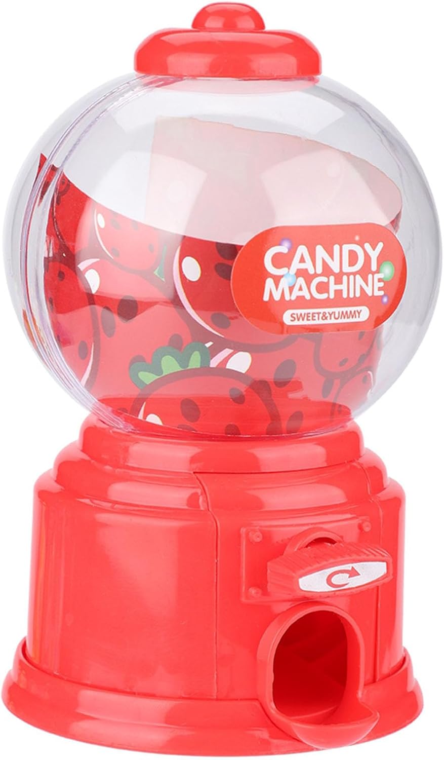 Yctze Mini Candy Machine Dispenser for Kids, Portable Plastic Bubble Gum Ball Vending Snacks, Ideal Kindergarten Gift in, for Your Children's Delight (Red)