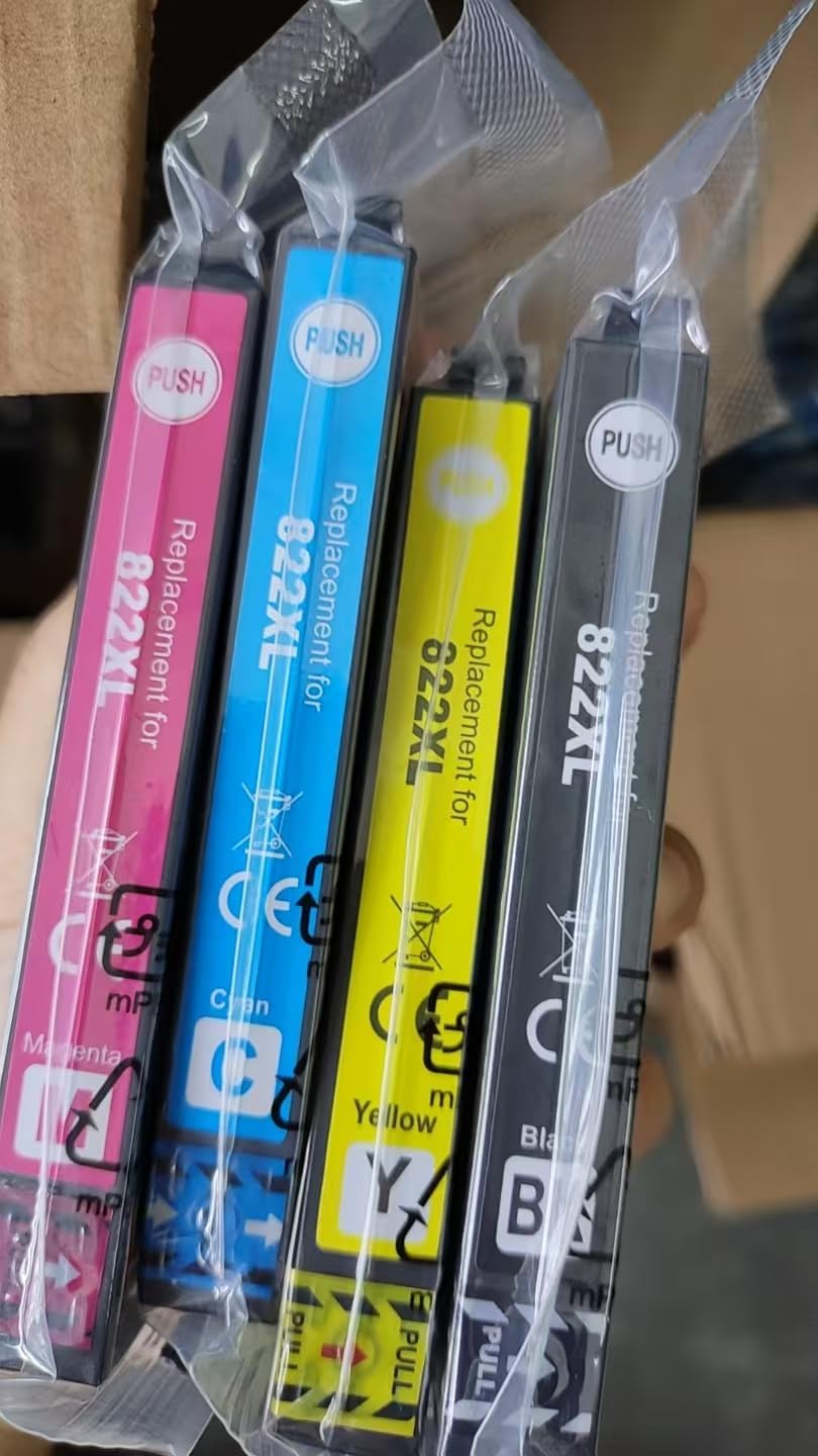 822XL Replacement for 822XL Ink Cartridges Combo Pack 822XL T822XL Ink for Workforce Pro WF-3820 WF-4830 WF-4820 WF-4830 WF-4833 WF-4834 Printer (4Pack)