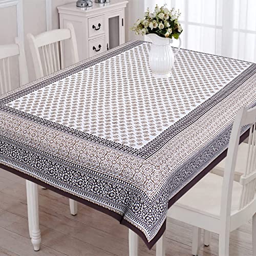 Image of Texstylers Table Cloth | Table Cloth for 6 Seater Dining Table| Dining Table Cover 6 Seater | Table Cover 6 Seater | Dining Table Cover | Rectangle, Cotton,150 cm X 225 cm (Chocolate Brown)