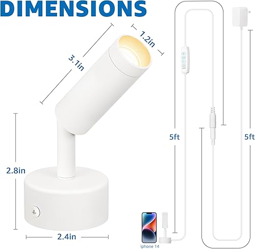 Miniatura 7 de SUNVIE Focos LED para interiores de 3 W, focos de luz interior con función de memoria, 3000 K4000 K5000 K, iluminación ascendente interior de 120 V,